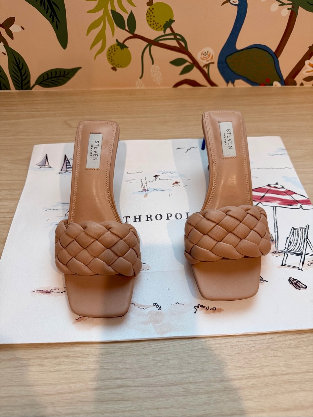 Steven By Steve Madden Tan Braided Slide Mules